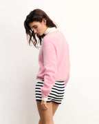 Pull Col Rond Cachemire Brossé - Navy - Femme