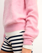 Pull Col Rond Cachemire Brossé - Navy - Femme