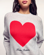 Pull Col Rond Coeur Broderie "From Future"