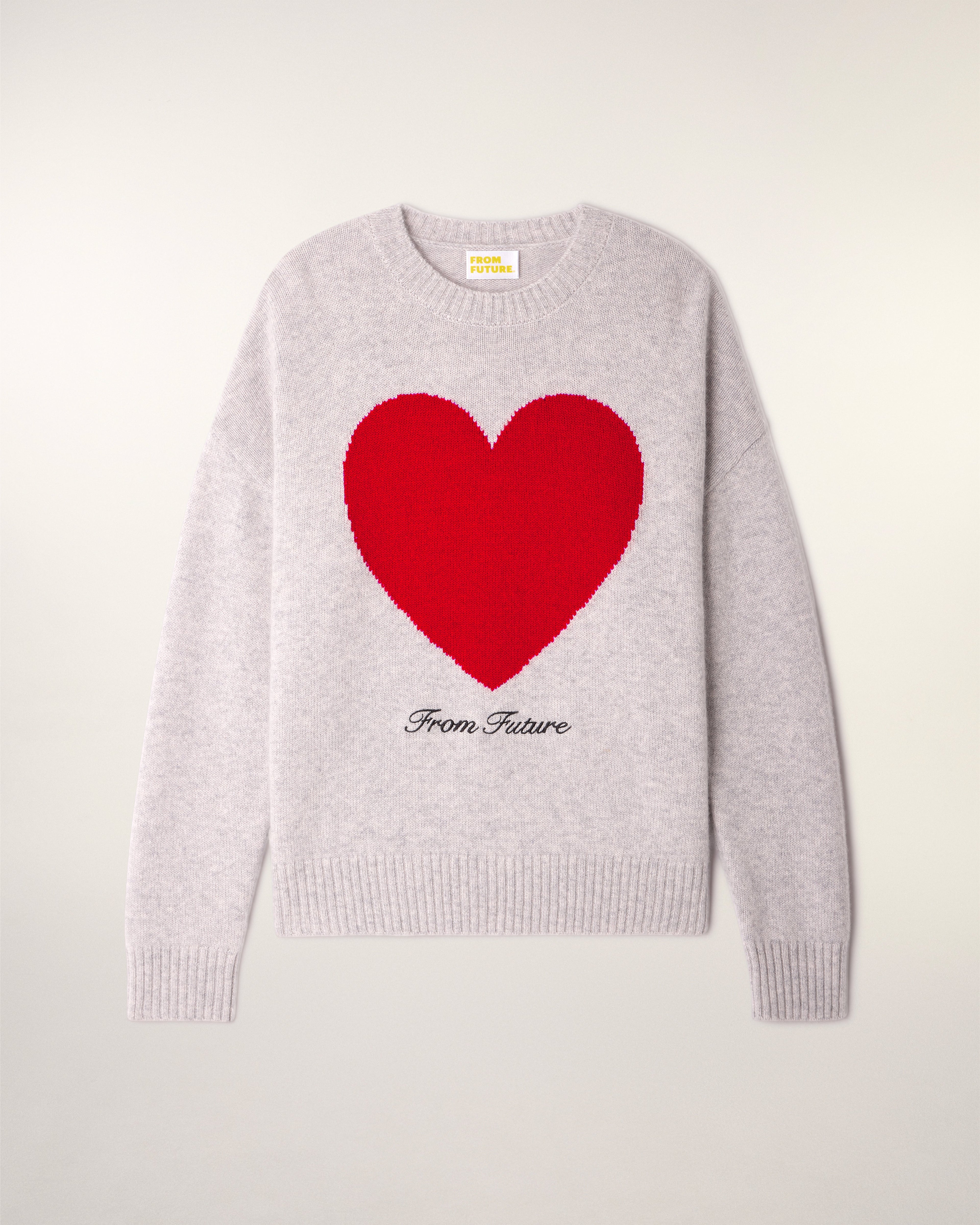 Pull Col Rond Coeur Broderie "From Future"