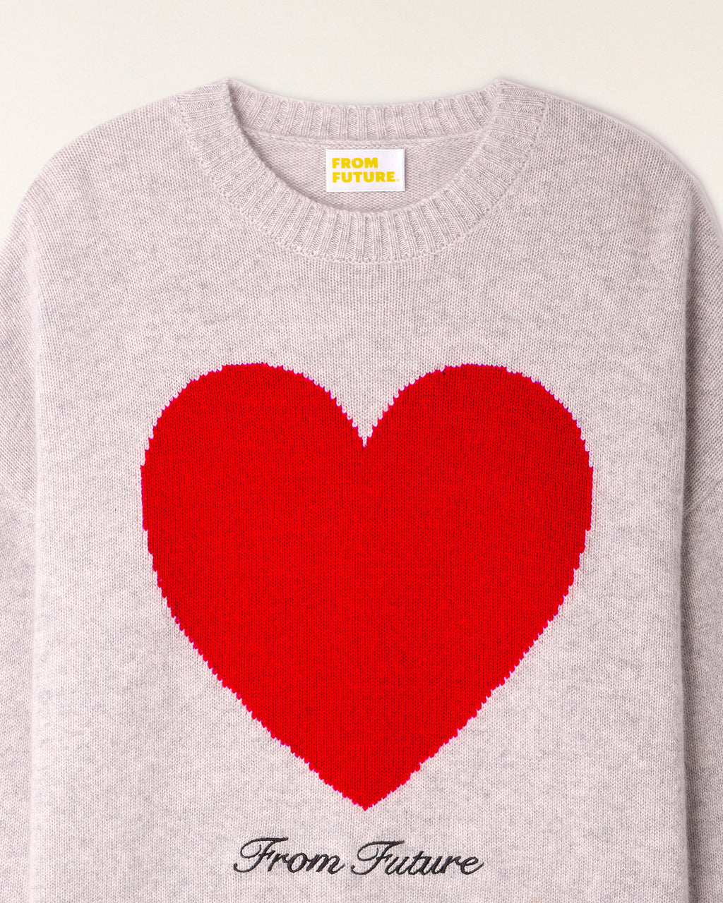 Pull Col Rond Coeur Broderie "From Future"
