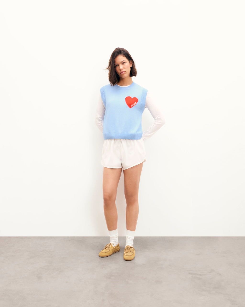 Jersey Sin Mangas Corazón - Baby Blue - Mujer
