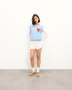 Jersey Sin Mangas Corazón - Baby Blue - Mujer