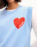 Jersey Sin Mangas Corazón - Baby Blue - Mujer