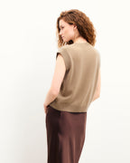 Maglione Smanicato Cuore - Tropical Taupe - Donna