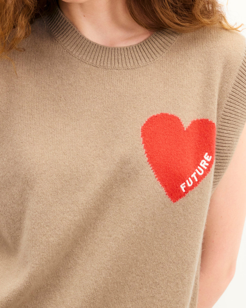 Maglione Smanicato Cuore - Tropical Taupe - Donna