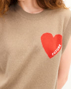 Maglione Smanicato Cuore - Tropical Taupe - Donna