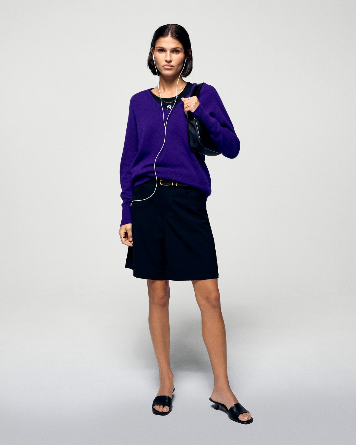 Maglione Scollo a V - Velvet Purple - Donna