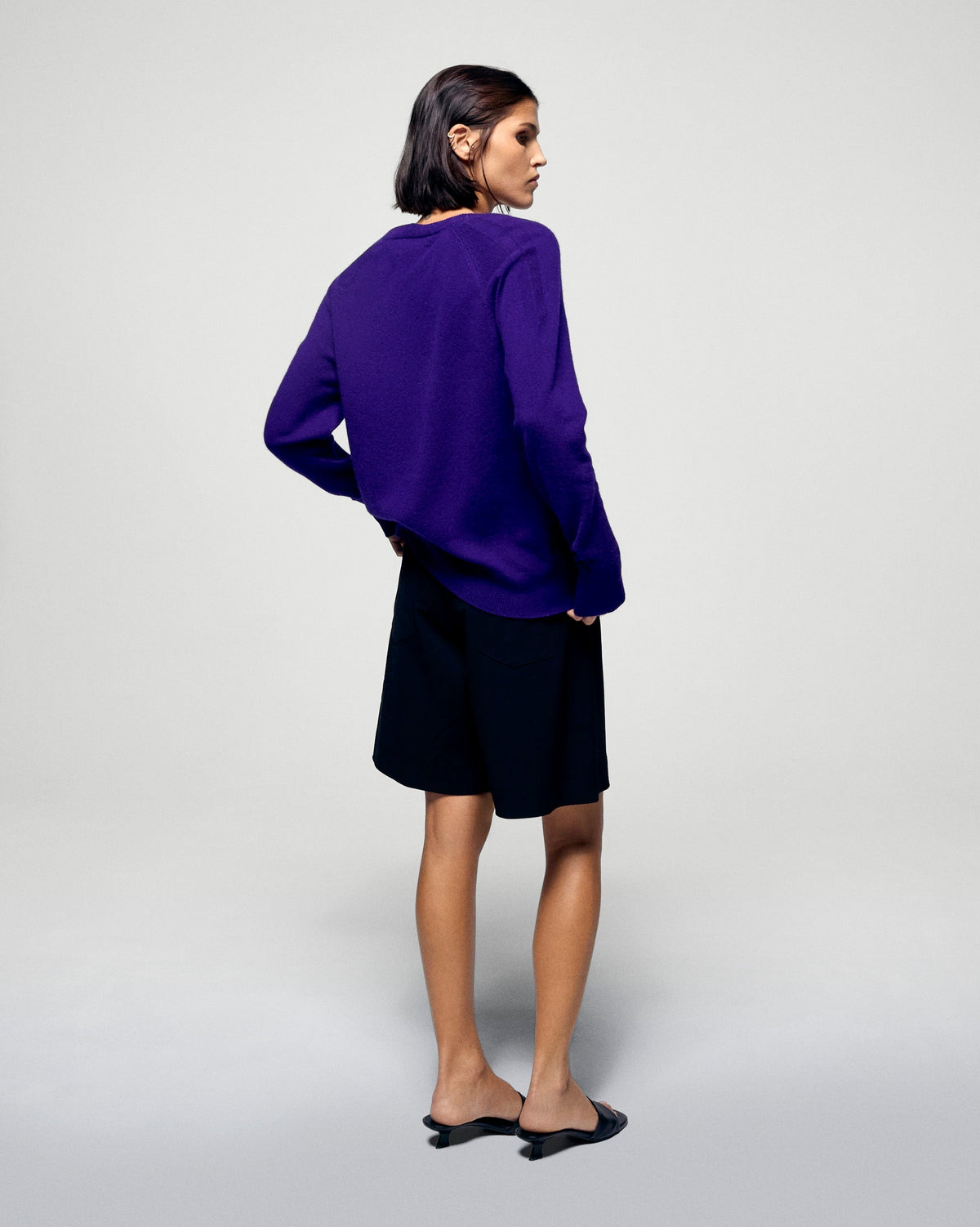 Maglione Scollo a V - Velvet Purple - Donna