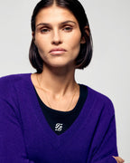Maglione Scollo a V - Velvet Purple - Donna