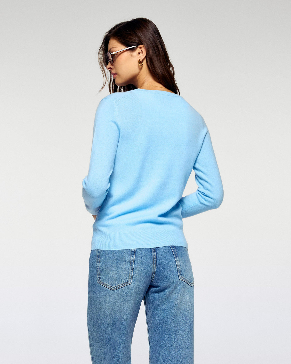 Pull Col V - Mystic Blue - Femme