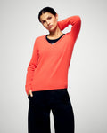 Pull Col V - Cosmic Orange - Femme