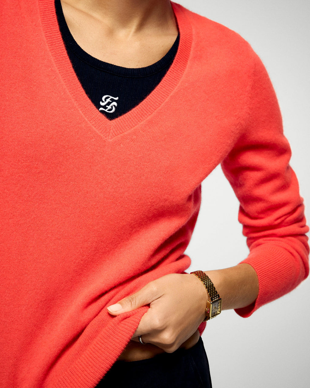 Pull Col V - Cosmic Orange - Femme