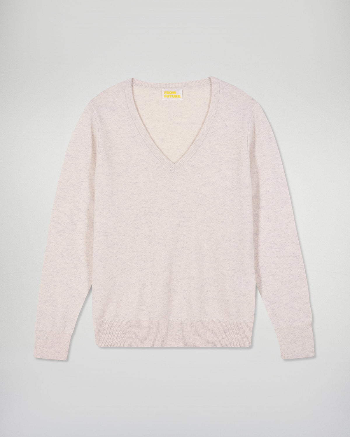 Maglione Scollo a V - Ecru Chiné - Donna
