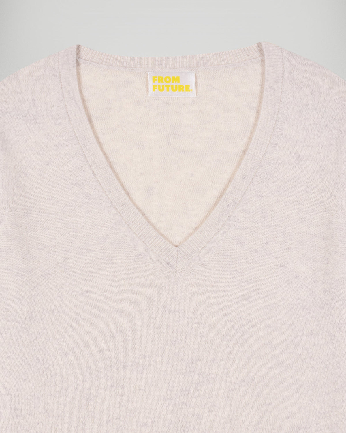 Maglione Scollo a V - Ecru Chiné - Donna