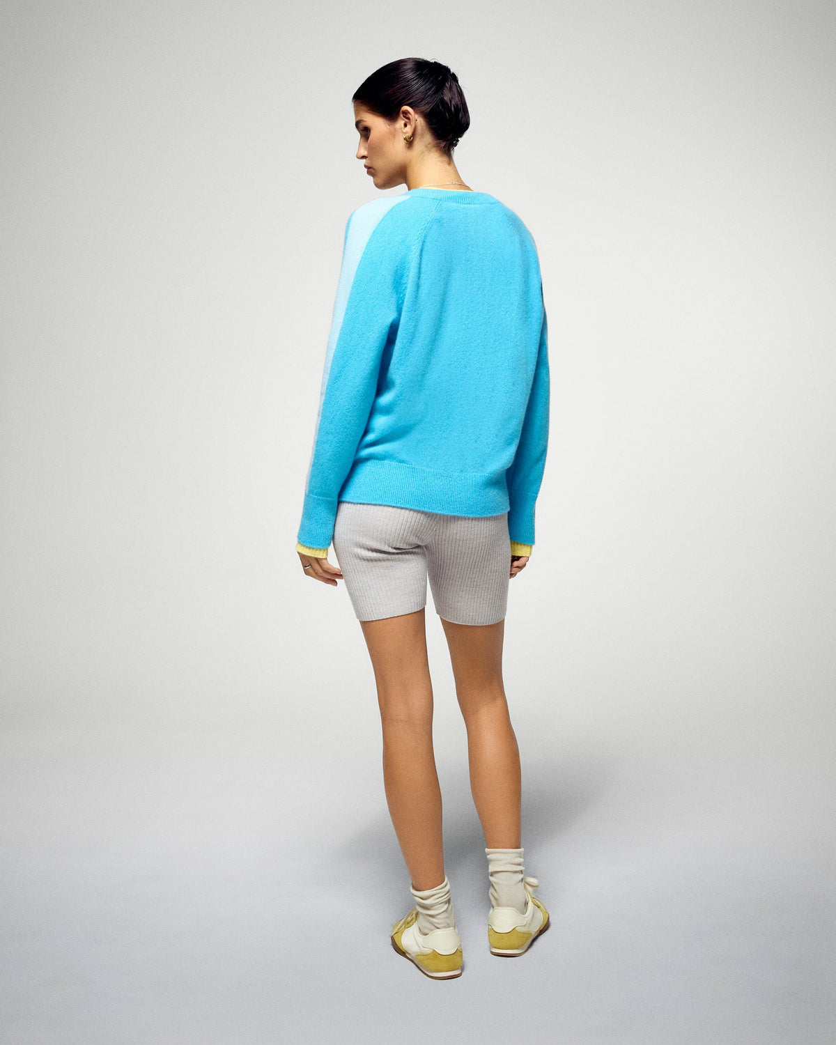 Maglione Scollo a V - Candy Blue - Donna