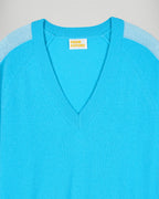 Maglione Scollo a V - Candy Blue - Donna