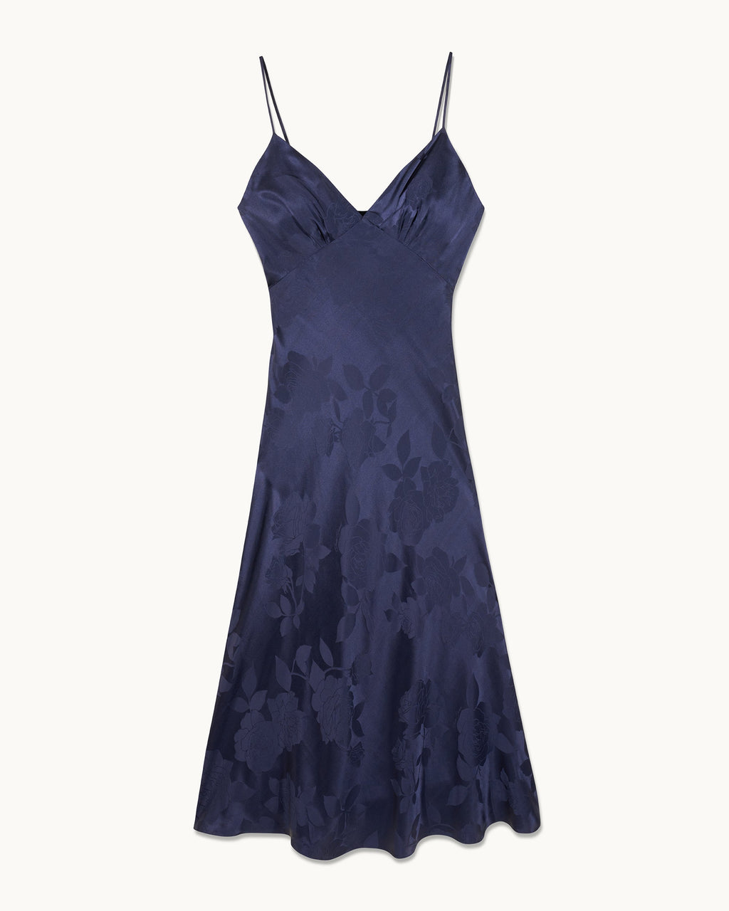 Abito Lungo Spalline Gigi - Navy Jacquard - Donna