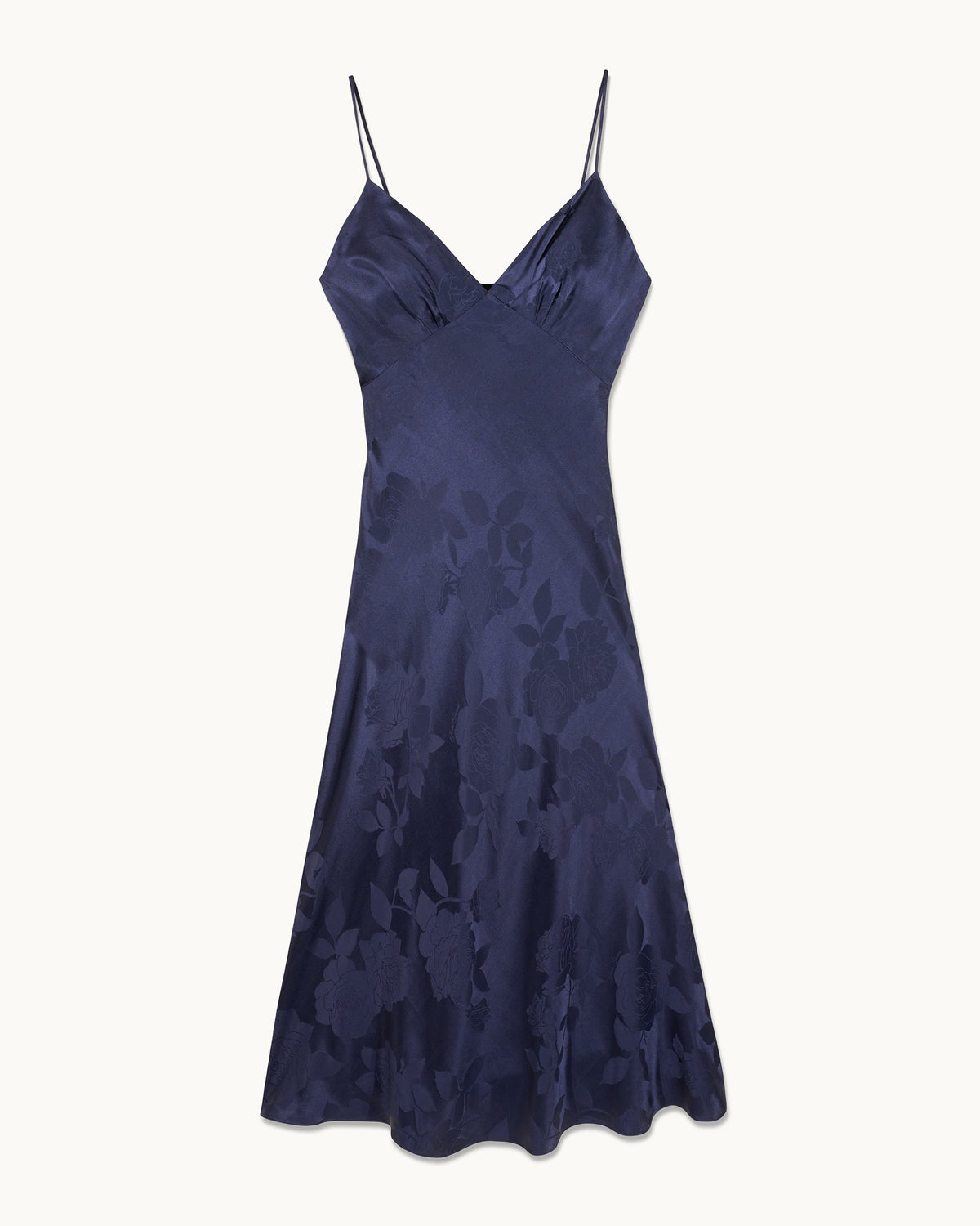 Abito Lungo Spalline Gigi - Navy Jacquard - Donna