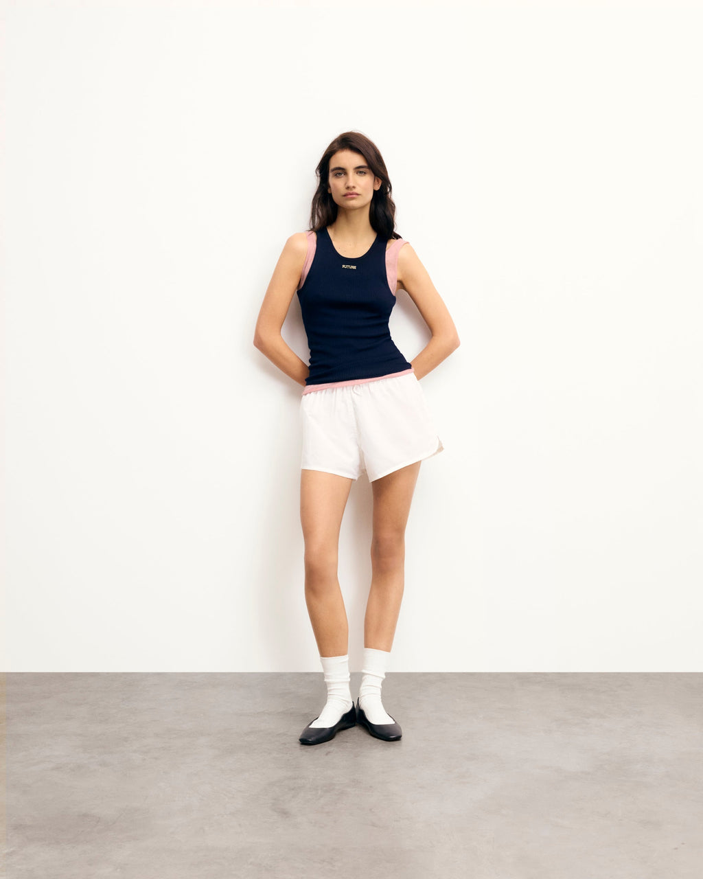 Top de tirantes con joya Future - Navy - Mujer