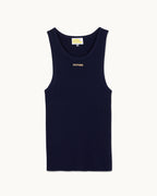 Top de tirantes con joya Future - Navy - Mujer