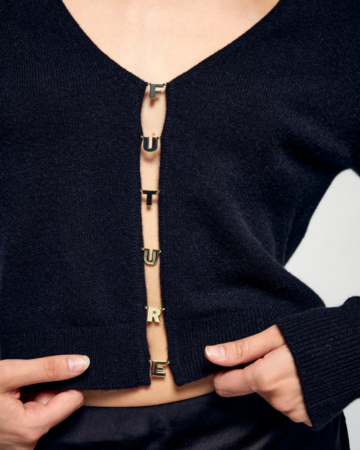 Long-Sleeved Future Jewelled Top - Black - Women