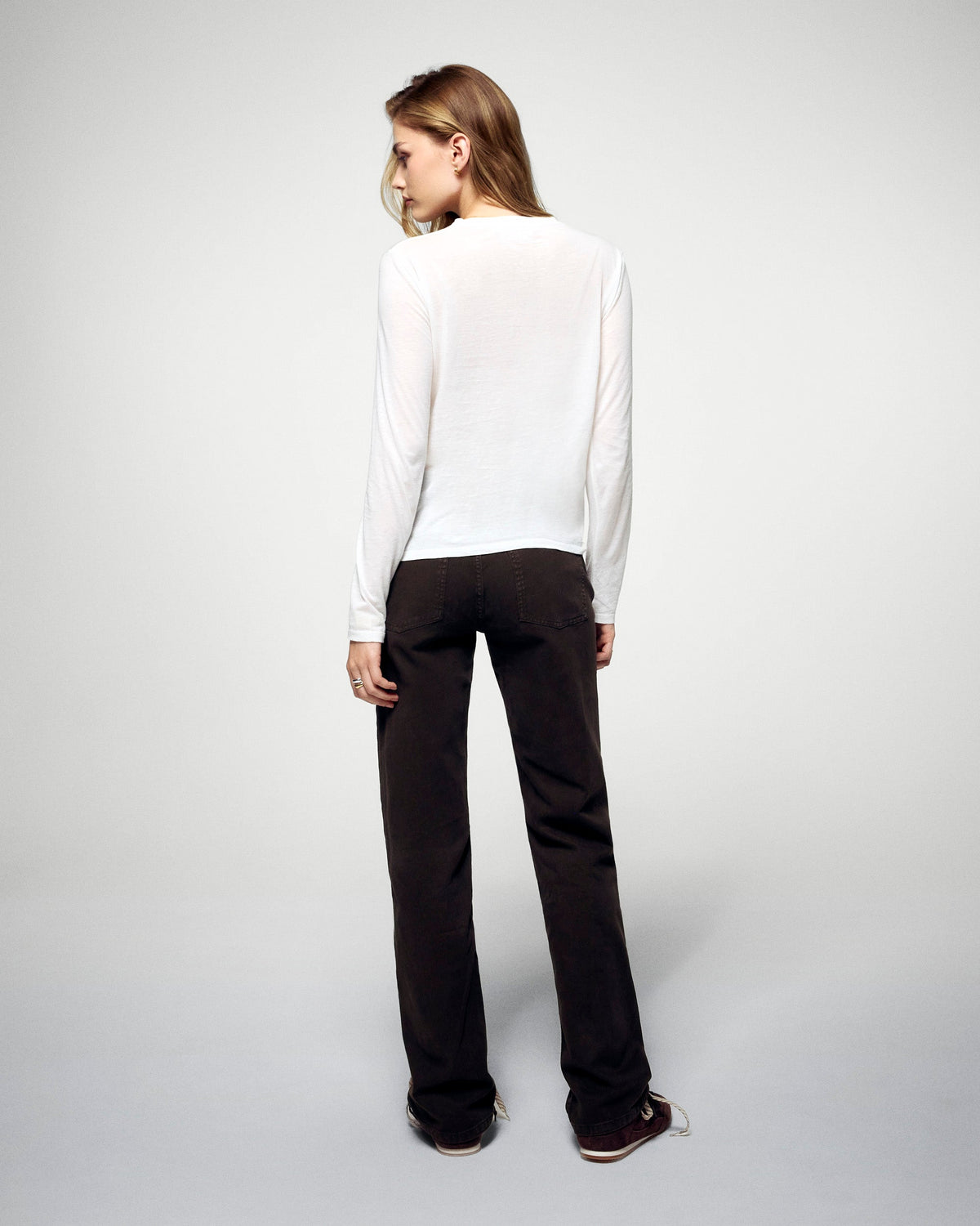 T-Shirt Col Rond Manches Longues - Femme