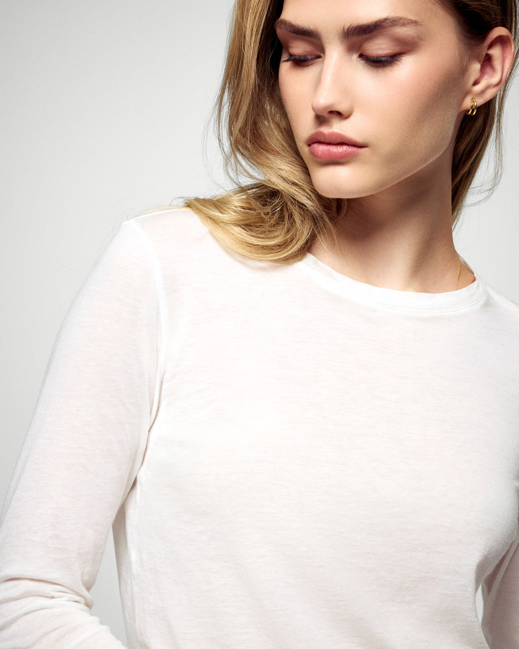 T-Shirt Col Rond Manches Longues - Femme