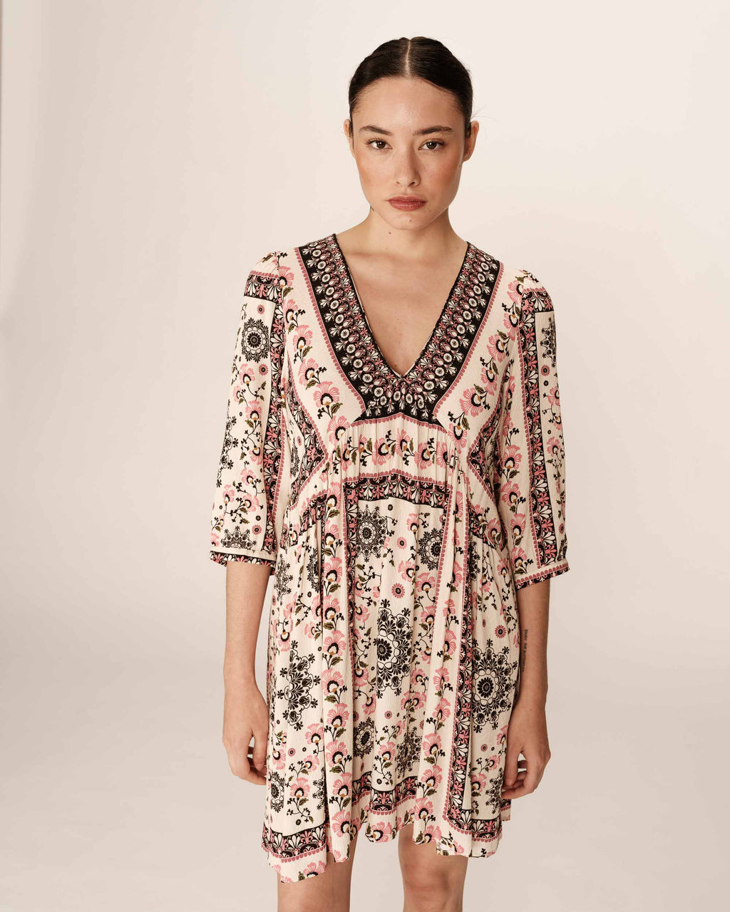 Perou Short Dress - Beige