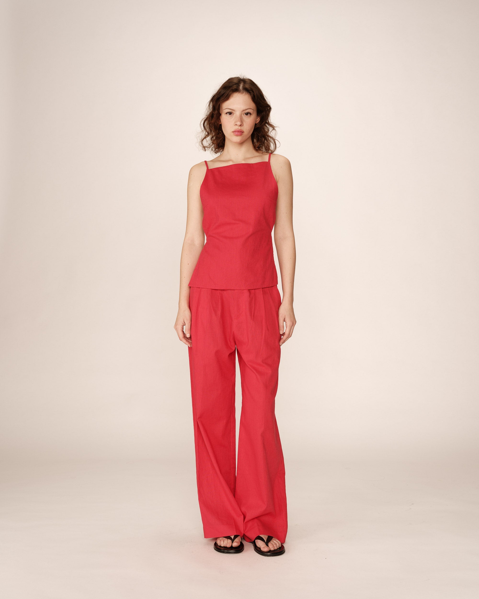 Pesto Red Backless Top