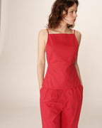 Pesto Red Backless Top