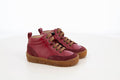Pom d'Api – Pom D'Api - Start Skate - Bordeaux, chaussures montantes rouges en cuir et daim, lacets marron, vue de face