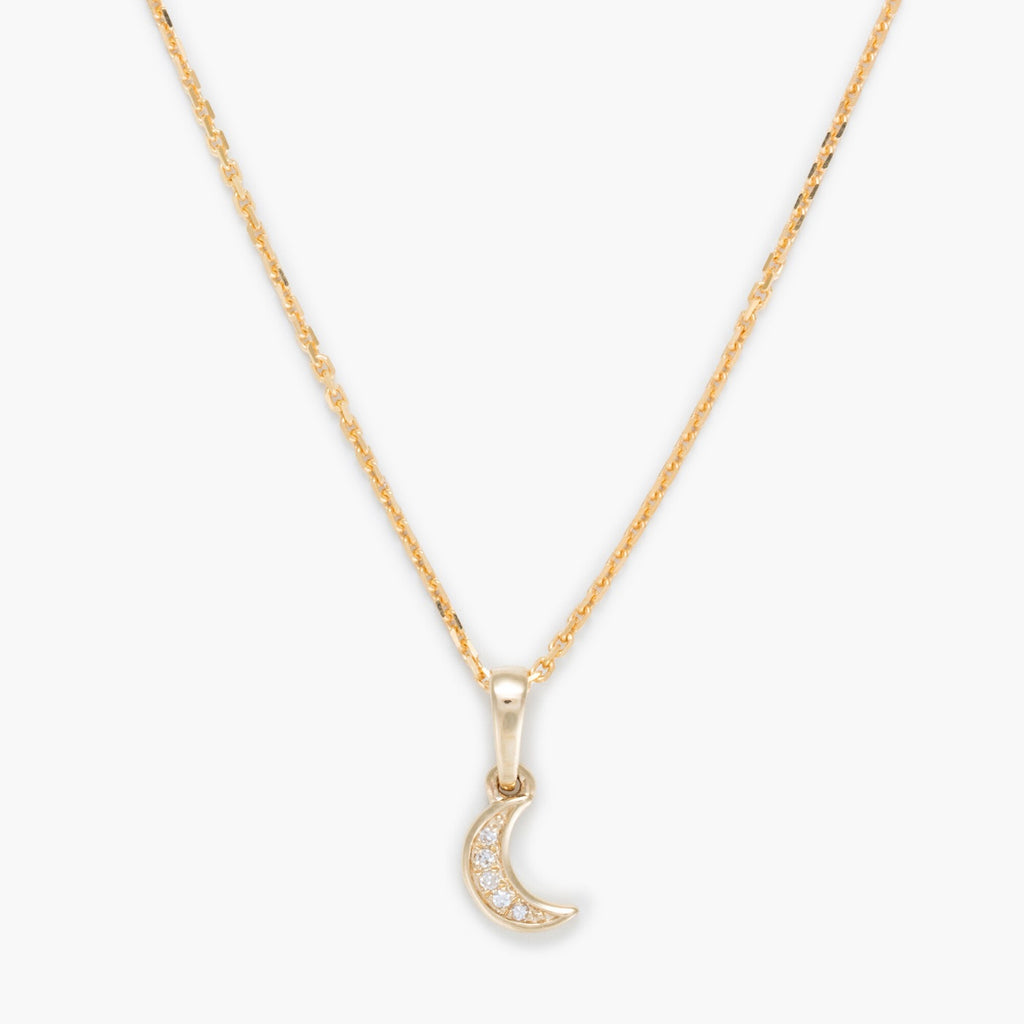 Colgante "Luna de Diamante" D0.01/5 - Oro amarillo 375/1000