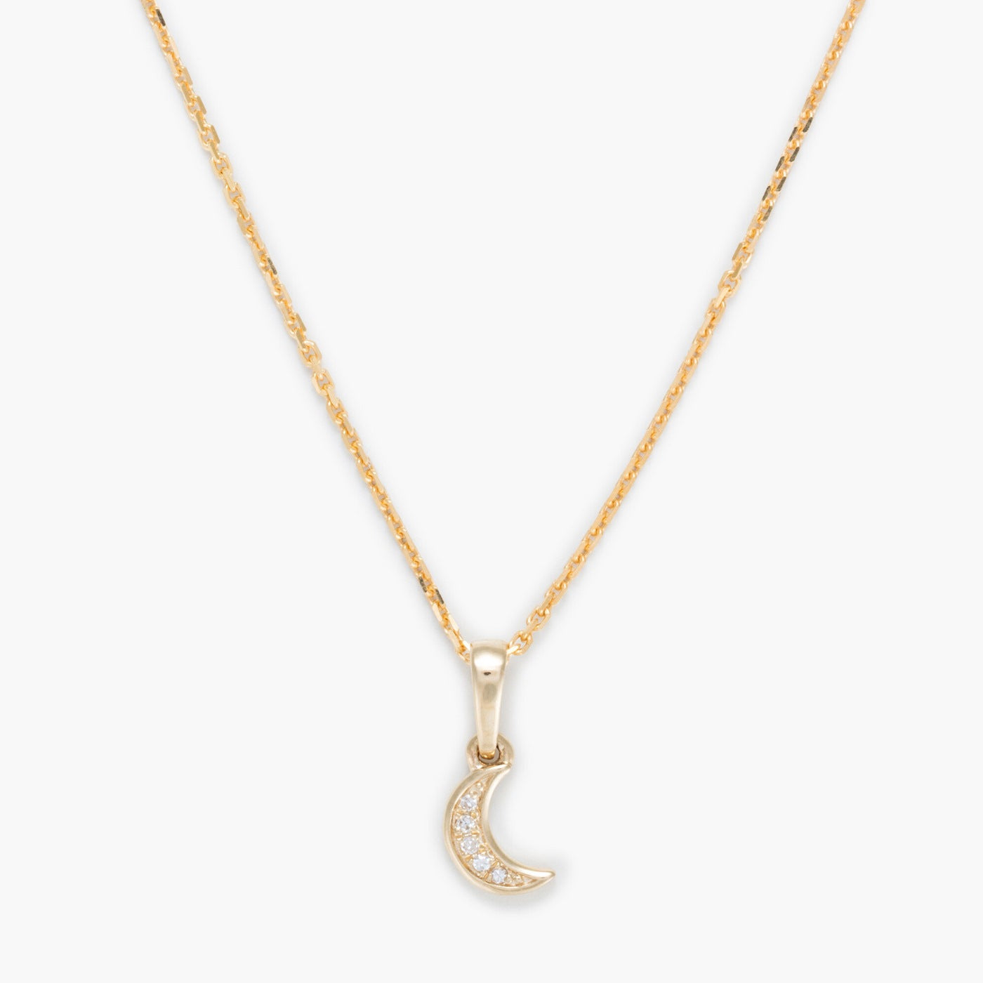 Colgante "Luna de Diamante" D0.01/5 - Oro amarillo 375/1000