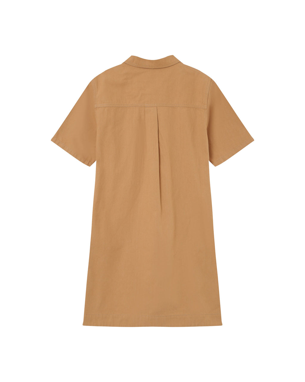 Robe Courte Col Boutonne Camel Philine
