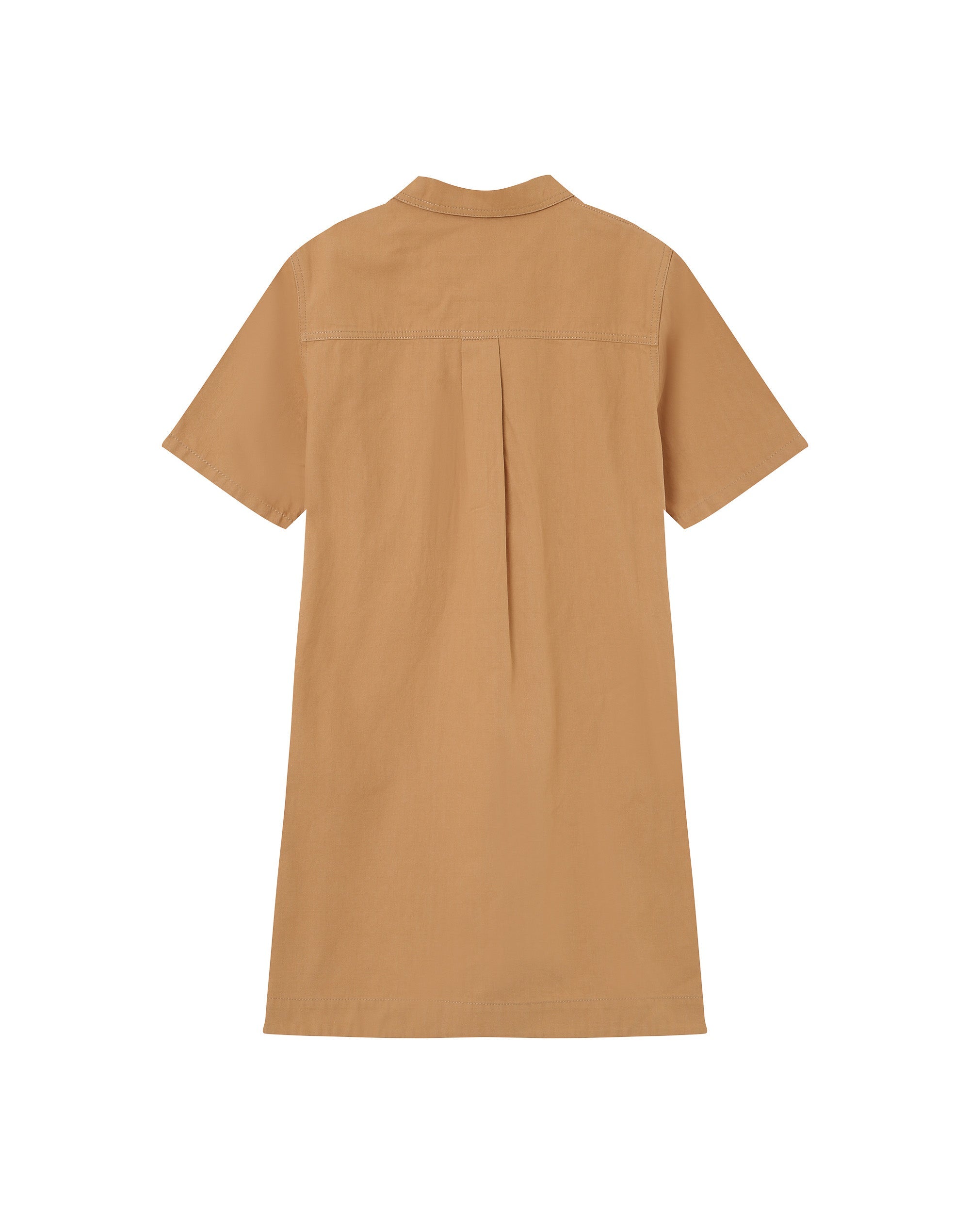Robe Courte Col Boutonne Camel Philine