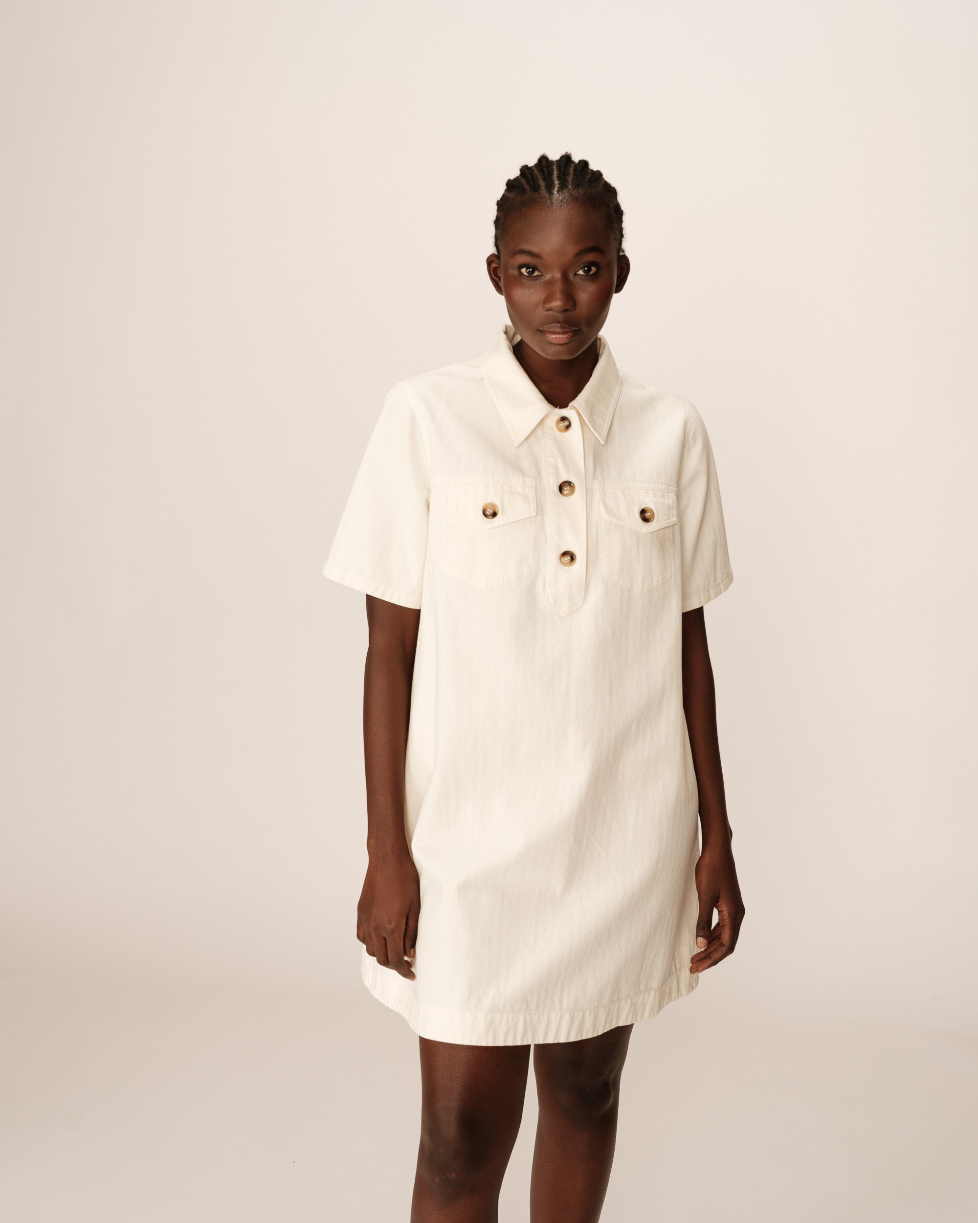 Vestido Corto Philine - Crudo