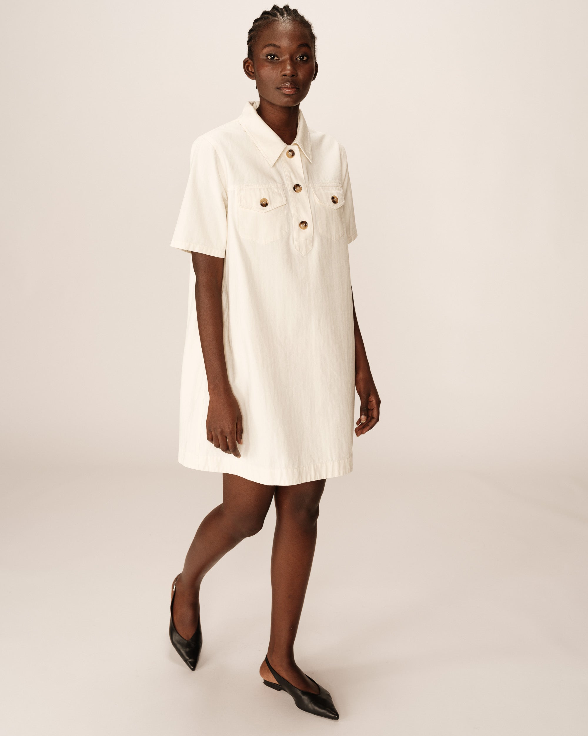 Vestido Corto Philine - Crudo