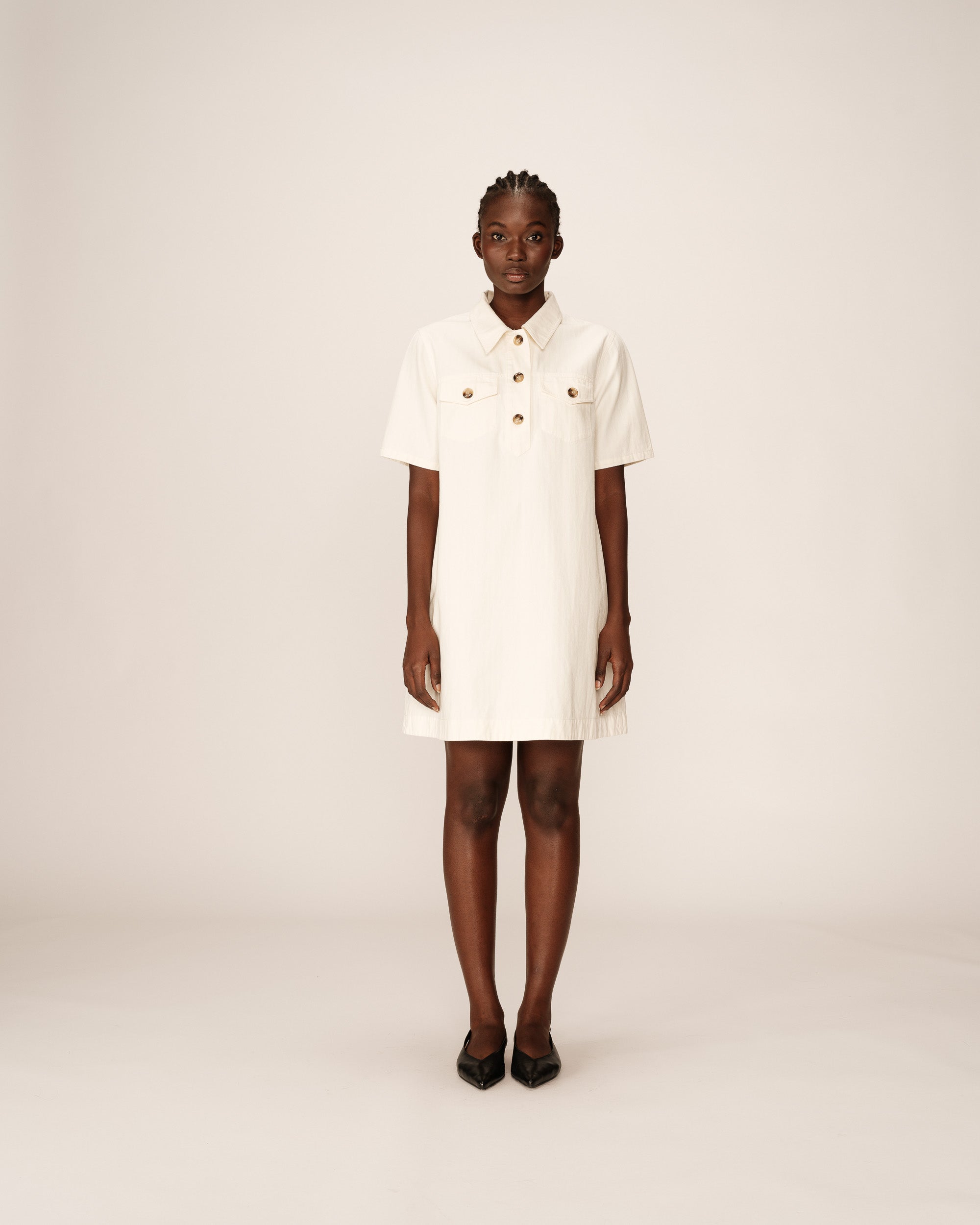 Vestido Corto Philine - Crudo