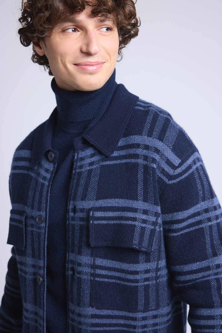 Sobrecamisa de cuadros Philly - Azul marino e índigo - Hombre