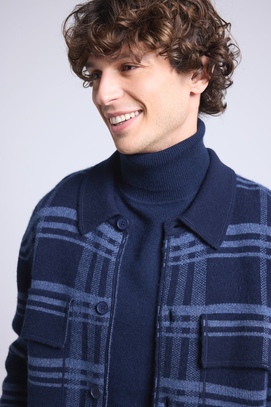 Sobrecamisa de cuadros Philly - Azul marino e índigo - Hombre