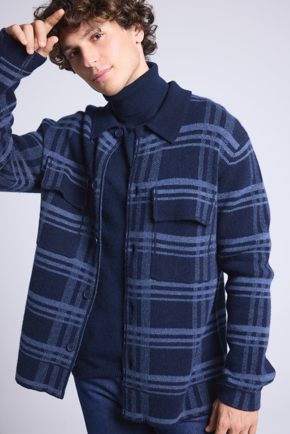 Sobrecamisa de cuadros Philly - Azul marino e índigo - Hombre