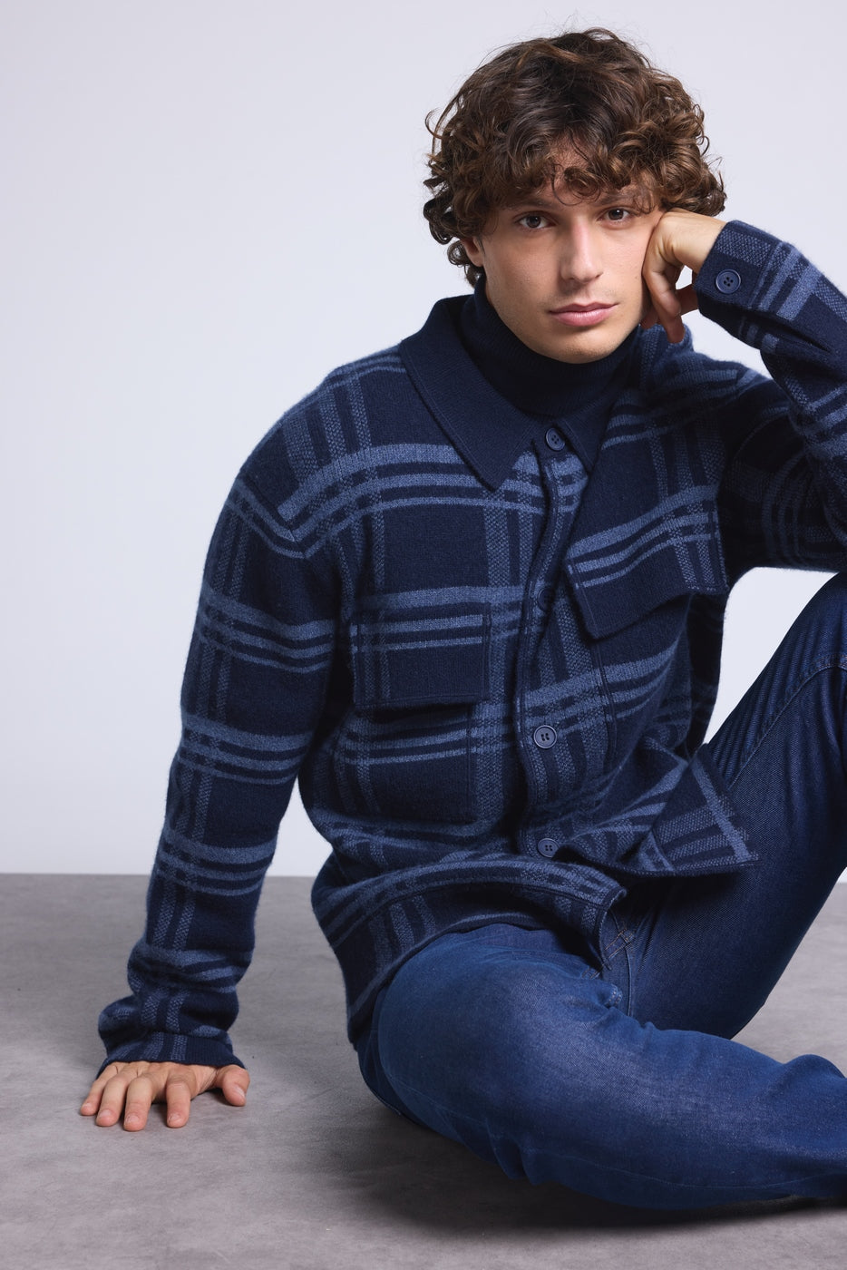 Sobrecamisa de cuadros Philly - Azul marino e índigo - Hombre