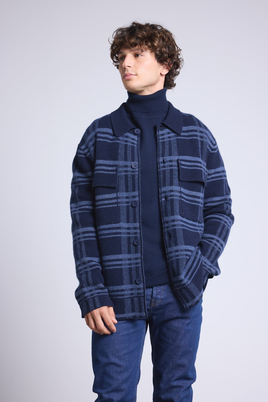 Sobrecamisa de cuadros Philly - Azul marino e índigo - Hombre