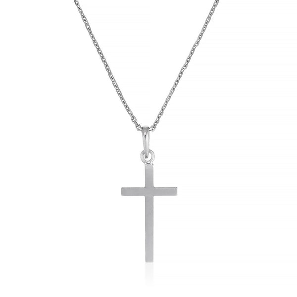 Pendentif "Croix Croyance" Or Blanc 375/1000