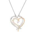 Pendentif "Coup De Coeur" Or Jaune, Or Blanc 375/1000 Et Zirconium