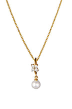 “Gift” Pendant 375/1000 Yellow Gold White Pearl And Zirconium