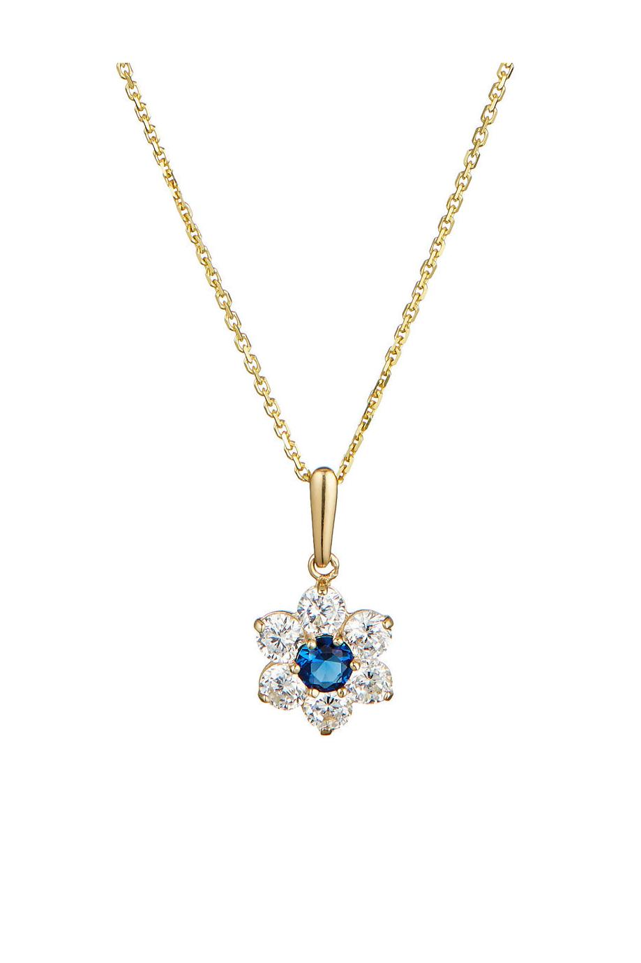 Pendentif "Mystique" Or Jaune 375/1000 Et Zirconium Bleu