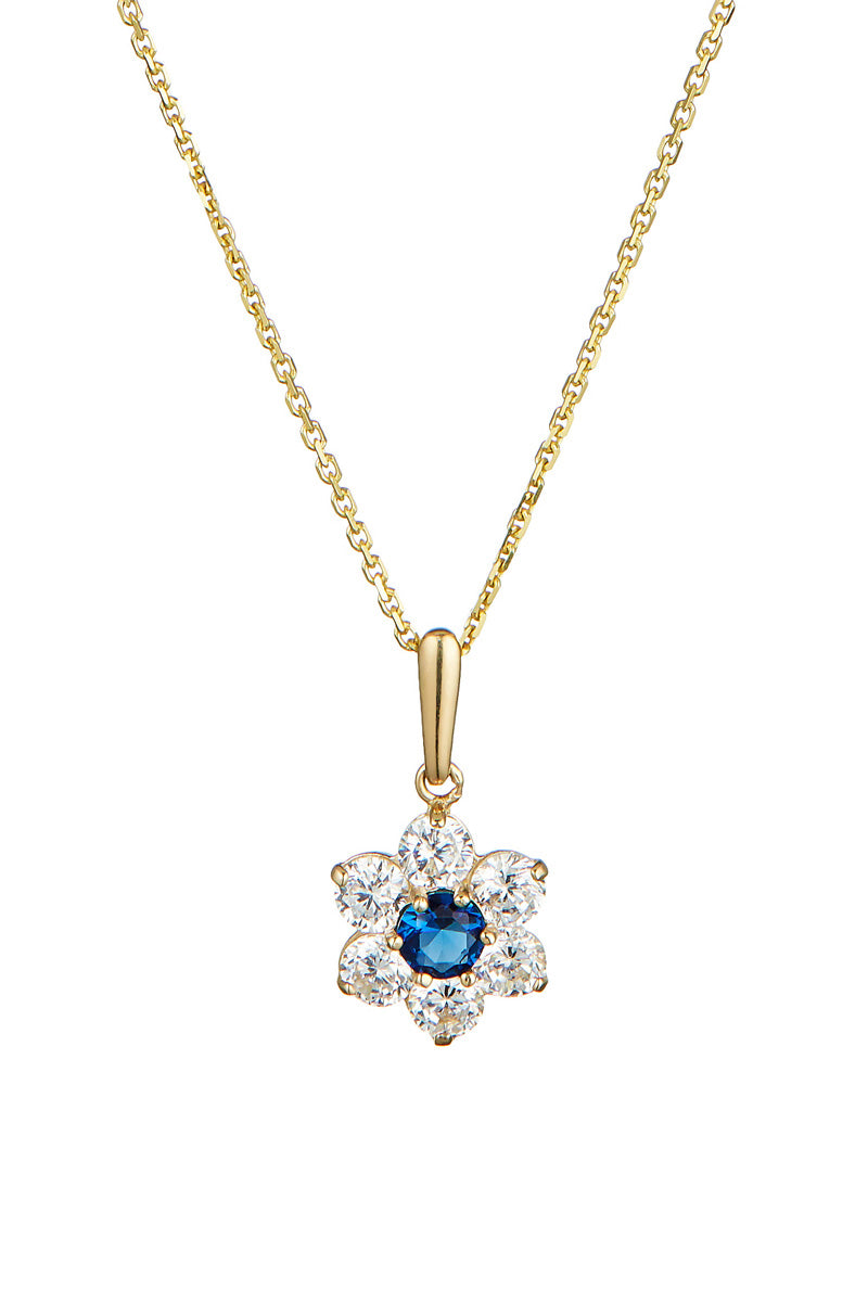 Colgante “Mystique” Oro amarillo 375/1000 y Circonio azul