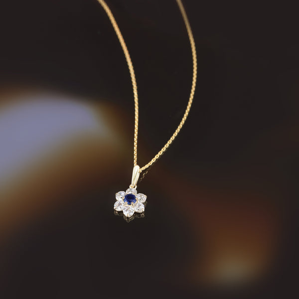 Pendentif "Mystique" Or Jaune 375/1000 Et Zirconium Bleu